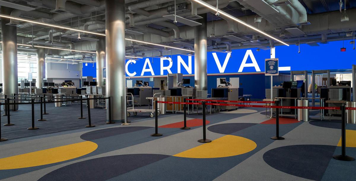 Carnival Cruise lines Terminal F waiting area