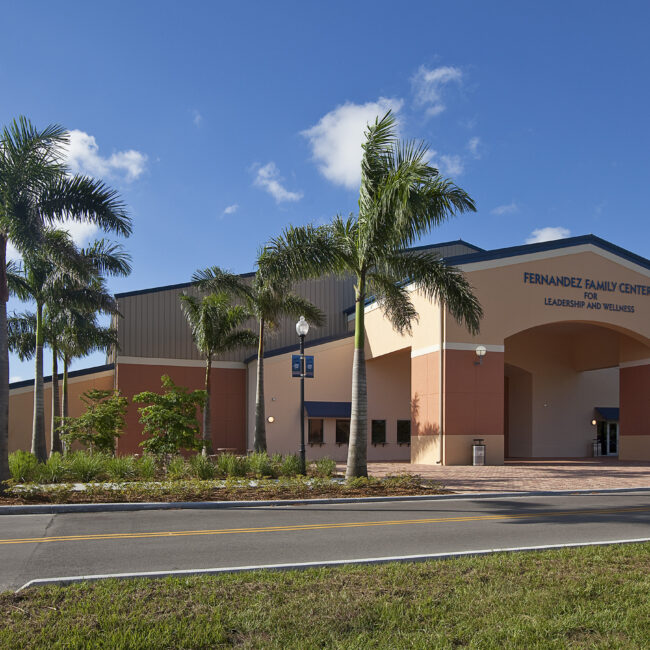 St. Thomas University - street view of the Fernandez Family Center for Leadership and Wellness