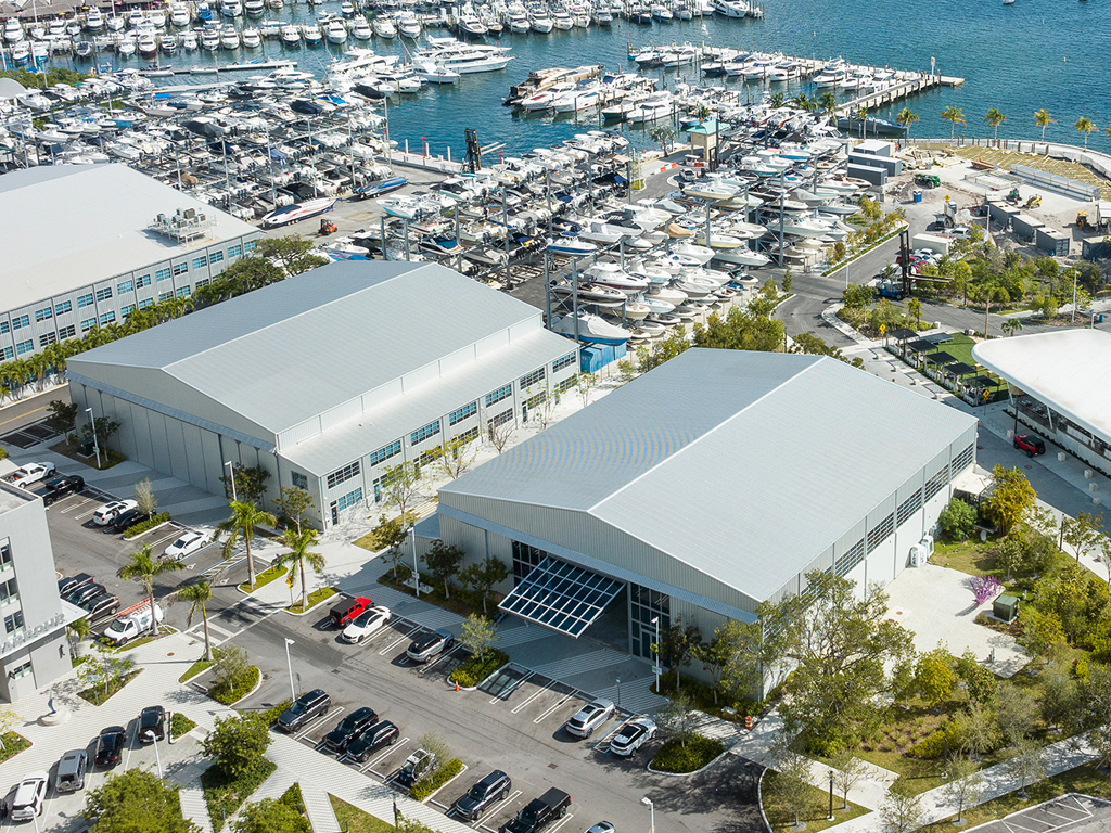 Aerial photograph of Grove Bay Marina Hangars