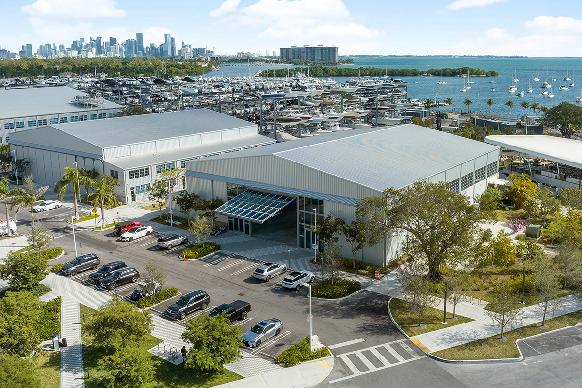 Aerial photograph of Grove Bay Marina Hangars