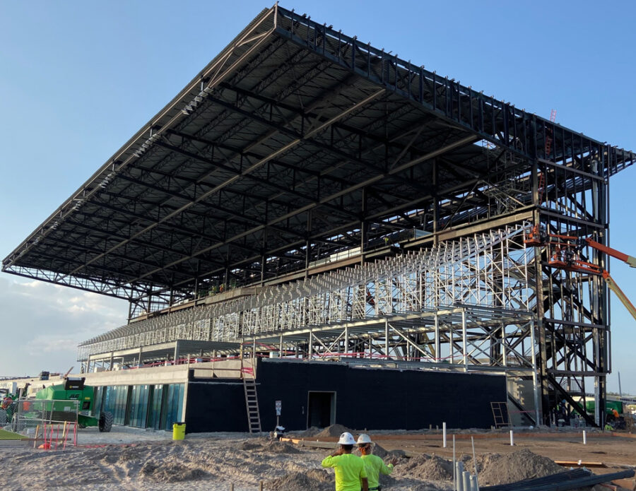 Intermiami pro soccer stadium during its contruction