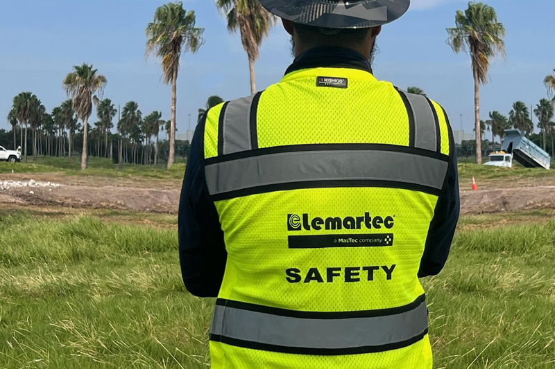 A Lemartec Safety officer oversees a construction site